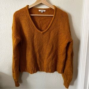 Madewell mustard v neck sweater